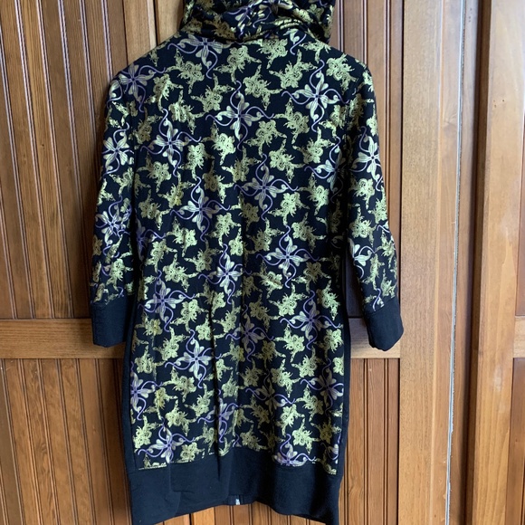 VINTAGE BABY PHAT HOODED DRESS GOLD BLACK 2000'S - Picture 7 of 8